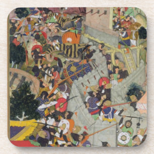 Kaiser Akbar (r.1556-1605) schießt Saimal auf das Getränkeuntersetzer