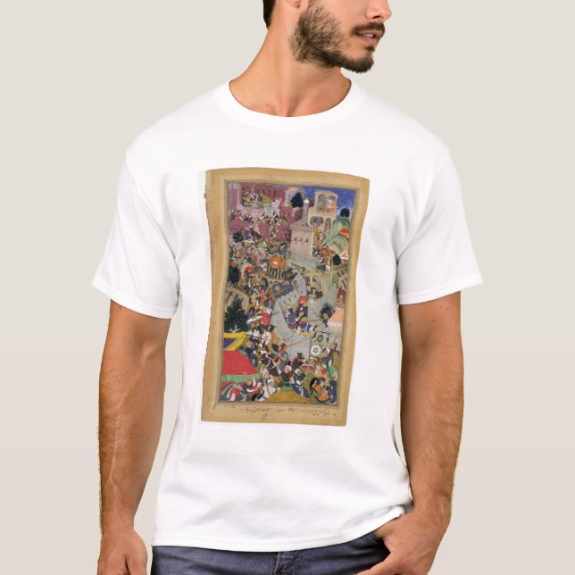 Kaiser Akbar (r.1556-1605) schießt Saimal auf das T-Shirt (Vorderseite)