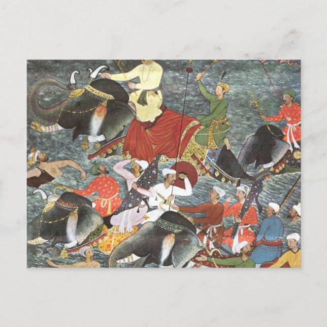 Kaiser Akbar River Ganges von der Mogulschule Postkarte (Vorderseite)