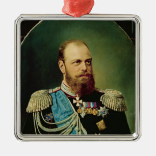 Kaiser Alexander III Silbernes Ornament