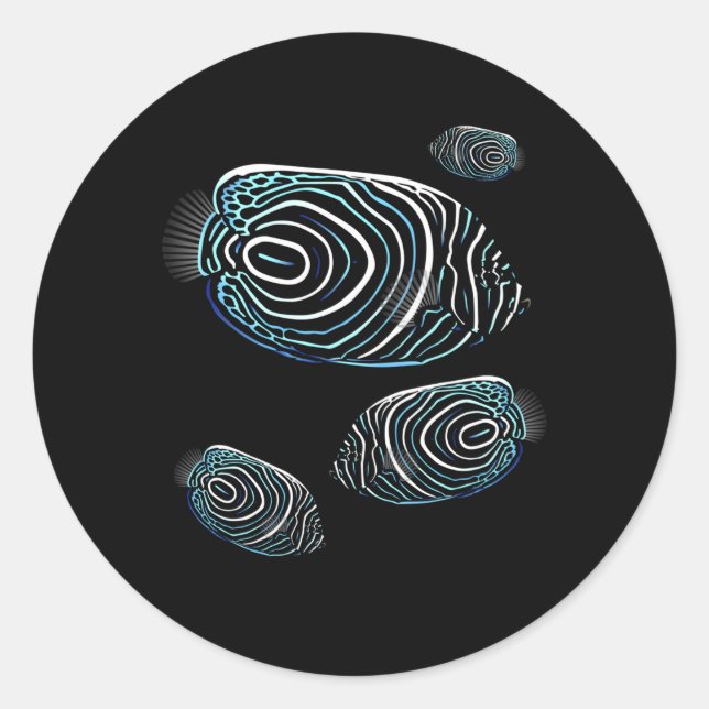 Kaiser Angelfish Runder Aufkleber (Vorderseite)