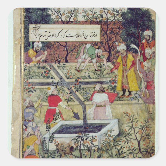 Kaiser Babur Quadratischer Aufkleber (Vorderseite)