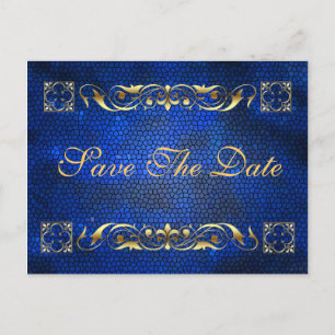 Kaiser-Blau-Save the Date Postkarte