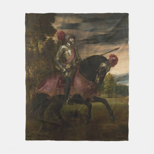 Kaiser Charles V. auf Horseback (von Tizian) Fleecedecke (Vorderseite)