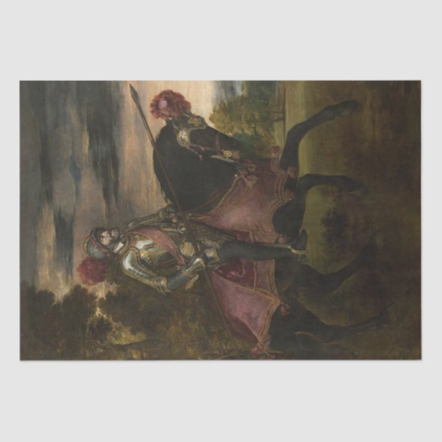 Kaiser Charles V. auf Horseback (von Tizian) Seidenpapier (Vorderseite)