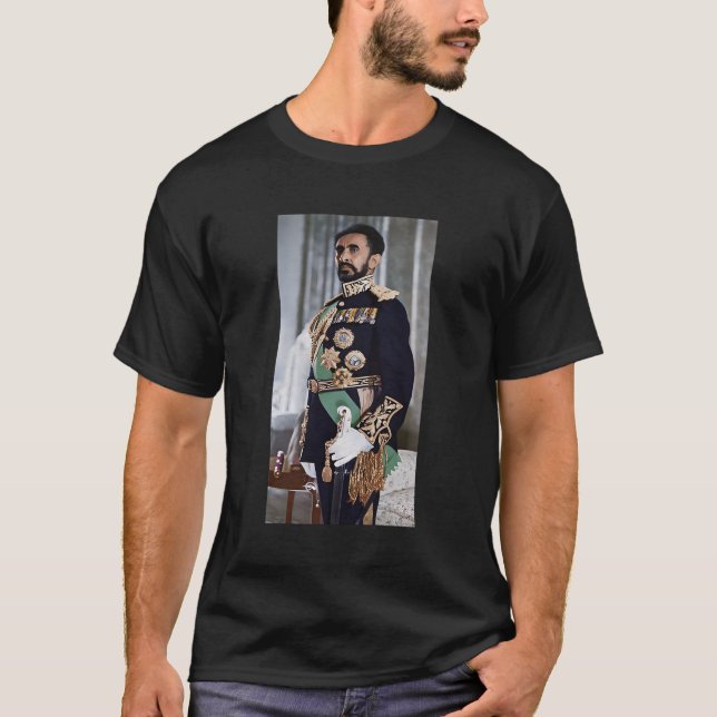 Kaiser Haile Selassie äthiopischer Kaiser Selassie T-Shirt (Vorderseite)