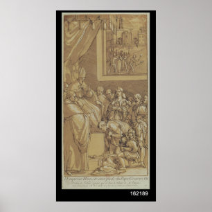 Kaiser Henri IV am Fuße von Papst Gregory Poster