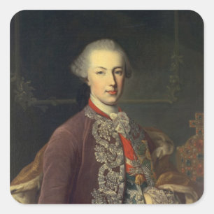 Kaiser Joseph II. Quadratischer Aufkleber