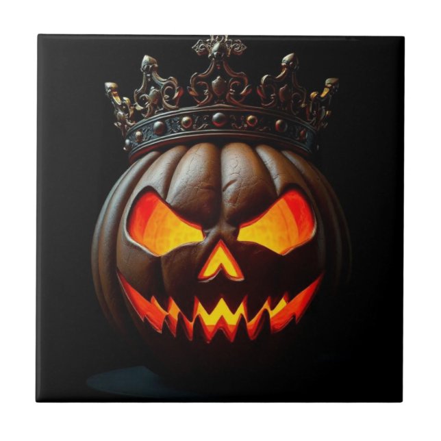 Kaiser-Kürbis-Halloween-Keramikfliese Fliese (Vorderseite)