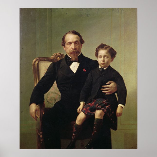 Kaiser Louis-Napoleon Bonaparte und sein Sohn Poster (Vorne)
