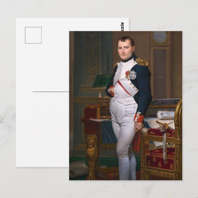 Kaiser Napoleon in seinem Studium an den Tuilerien Postkarte (Vorne/Hinten)