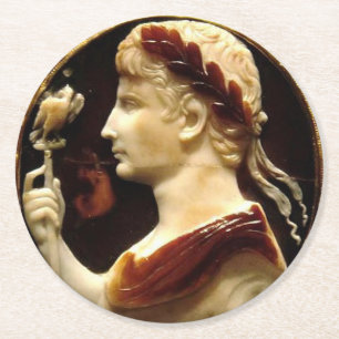 Kaiser Octavian Augustus Roman Empire Cameo Runder Pappuntersetzer