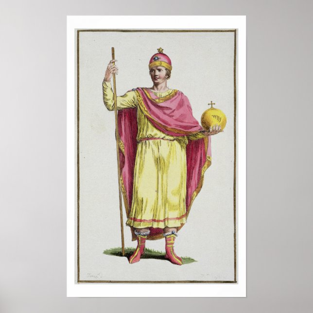 Kaiser Otto III (980-1002), eingraviert durch Pier Poster (Vorne)