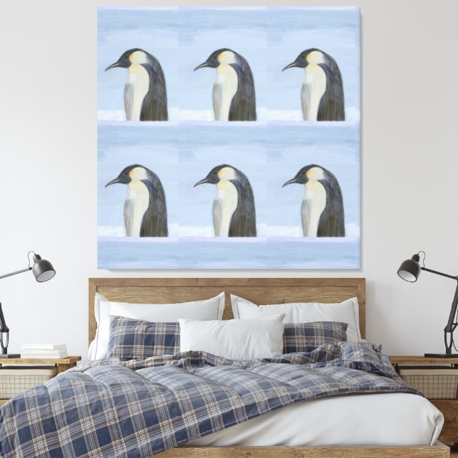 Kaiser Penguin Canvas Print Leinwanddruck (Insitu (Schlafzimmer))