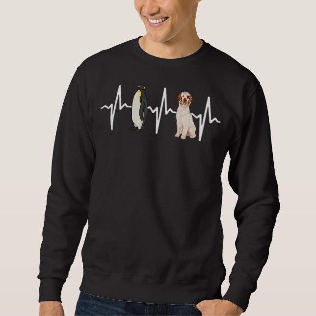 Kaiser Penguin Clumber Spaniel Heartbeat Dog Sweatshirt (Vorderseite)