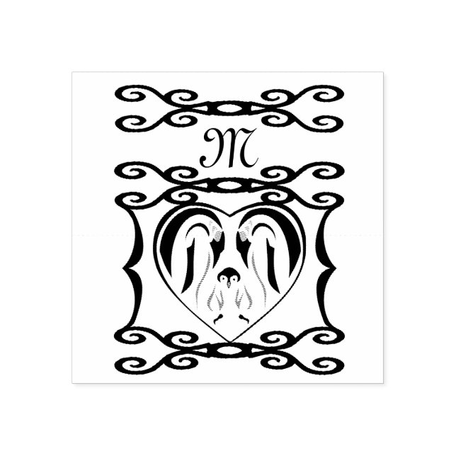 Kaiser Pinguin Forever Love Birds Gummistempel (Prägung)