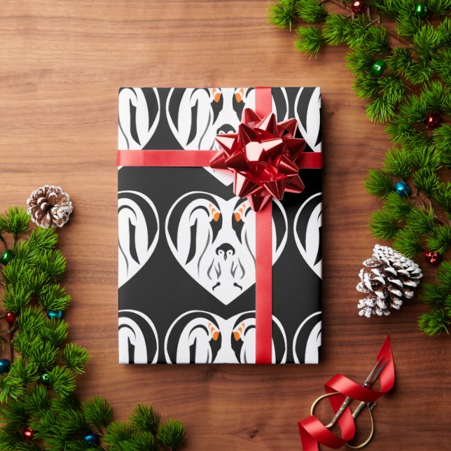 Kaiser Pinguin Liebe Herzstück Geschenkpapier (Feiertagsgeschenk)