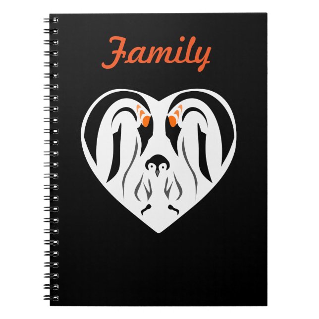 Kaiser Pinguin Liebe Herzstück Notizblock (Vorderseite)