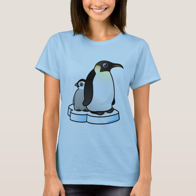 Kaiser-Pinguin mit Küken T-Shirt (Vorderseite)