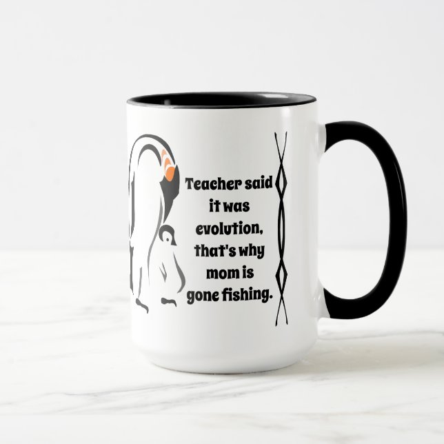 Kaiser Pinguin Vater und Sohn Vermisste Mama Tasse (Rechts)