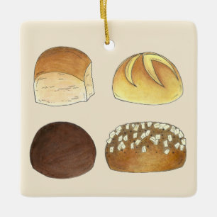 Kaiser Pumpernickel Sandwich Brot Dinner Rolls Keramikornament
