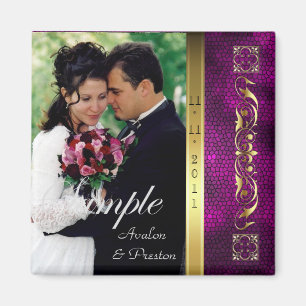 Kaiser-rosa Foto-Save the Date Magnet