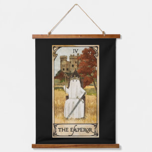 Kaiser-Tarotkarte Wandteppich Mit Holzrahmen