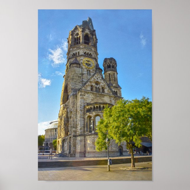 Kaiser Wilhelm Gedächtniskirche Ruinen, Berlin Poster (Vorne)