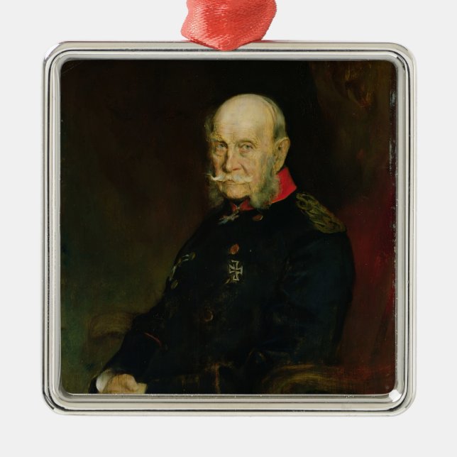 Kaiser Wilhelm I, 1888 Silbernes Ornament (Vorne)