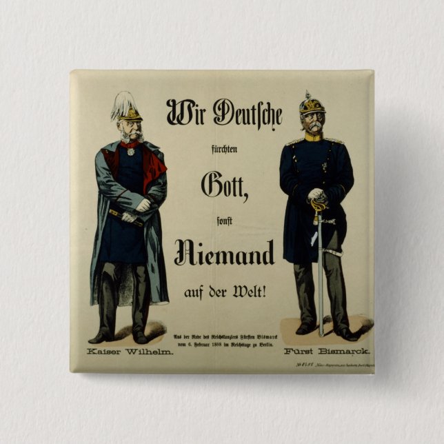 Kaiser Wilhelm I und Prinz Bismarck Button (Vorderseite)