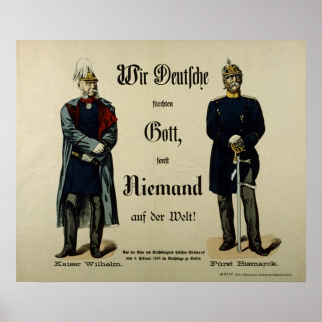 Kaiser Wilhelm I. und Prinz Bismarck Poster (Vorne)