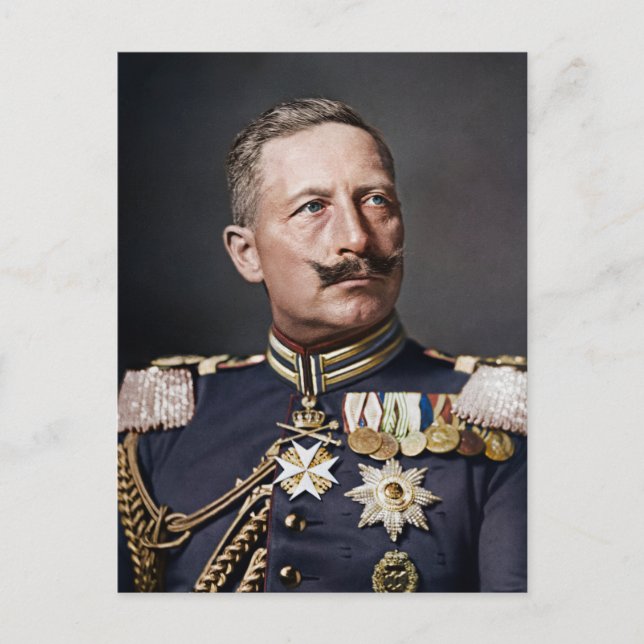 Kaiser Wilhelm II. 1908 eingefärbt Postkarte (Vorderseite)