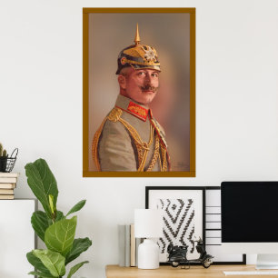 Kaiser Wilhelm II., Deutscher Kaiser m/Unterschrif Poster