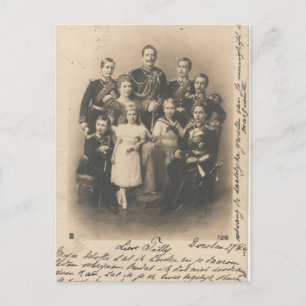 KAISER WILHELM II mit seiner Familie #017D Postkarte