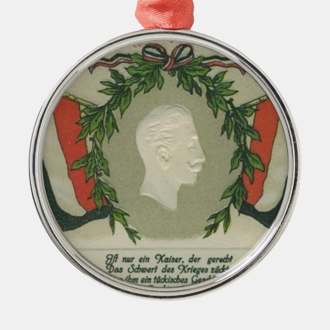Kaiser Wilhelm II Silbernes Ornament (Vorne)
