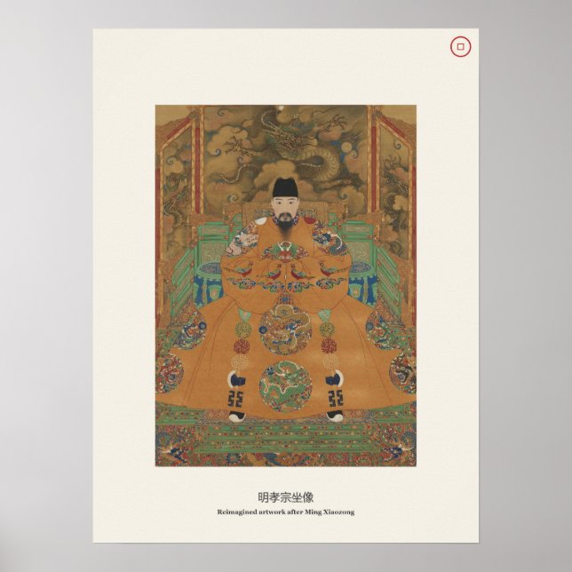 Kaiser Xiaozong von Ming, sitzend Poster (Vorne)