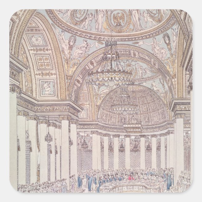 Kaiserbankett im großartigen Salon Quadratischer Aufkleber (Vorderseite)