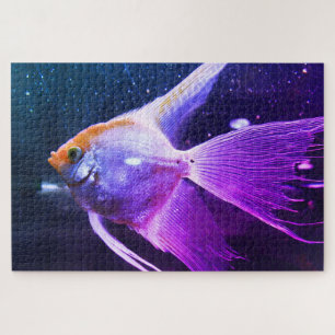 Kaiserfisch Strahlendes Neon Kosmisches Unterwasse Puzzle