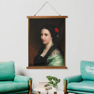 Kaiserin Carlota von Mexiko von Hermann Winterhalt Wandteppich Mit Holzrahmen