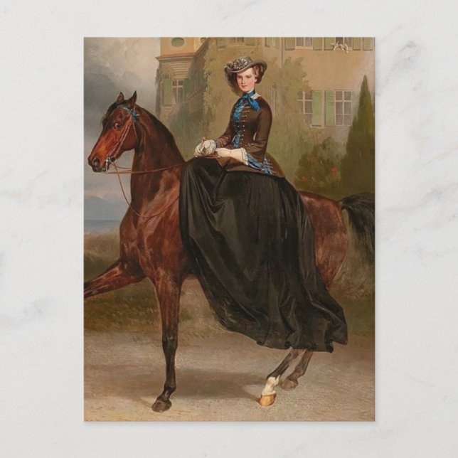 Kaiserin Elisabeth Austria, Sissi, Sisi sidesaddle Postkarte (Vorderseite)