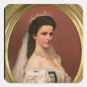 Kaiserin Elisabeth von Bayern auf Ungarisch Quadratischer Aufkleber