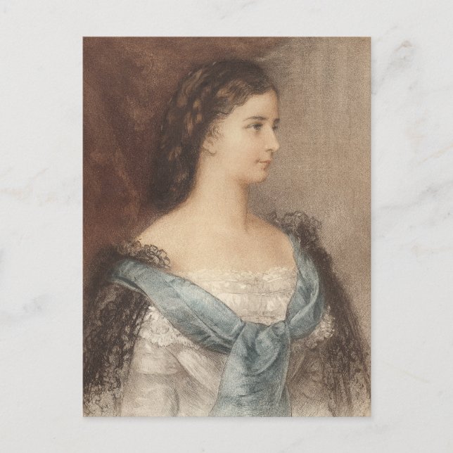 Kaiserin Elisabeth von Österreich - Portrait von S Postkarte (Vorderseite)