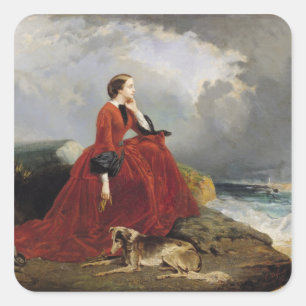 Kaiserin Eugenie in Biarritz, 1858 Quadratischer Aufkleber