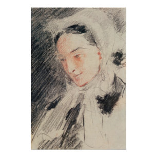 Kaiserin Eugénie (schwarze u. rote Kreide) Poster