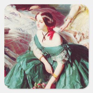 Kaiserin Eugenie und ihre Damen warteten herein Quadratischer Aufkleber