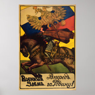 Kaiserlich-russisches WWI-Plakat Vorwärts für die  Poster