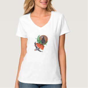 Kaiserliche Blumen mit Papageientauchern T-Shirt