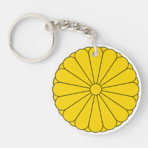 Kaiserliche Flagge Japan Symbol Kaiser Blume gelb  Schlüsselanhänger
