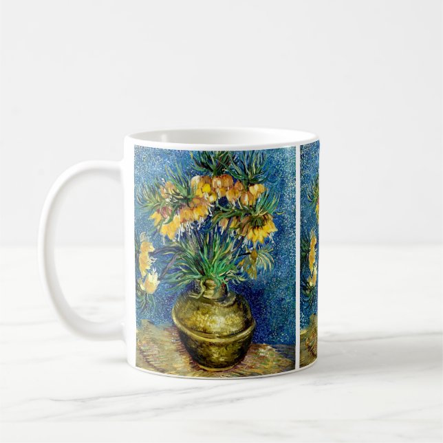 Kaiserliche Fritillen in einer Kupfervase - Van Go Kaffeetasse (Links)