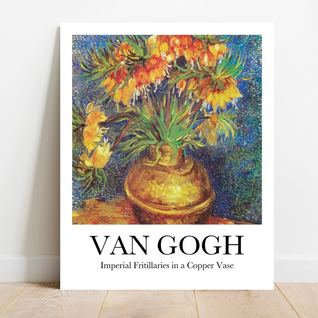 Kaiserliche Fritillen in einer Kupfervase von Van  Poster (Van Gogh's Vibrant Blooms: "Imperial Fritillaries." High-quality art poster)